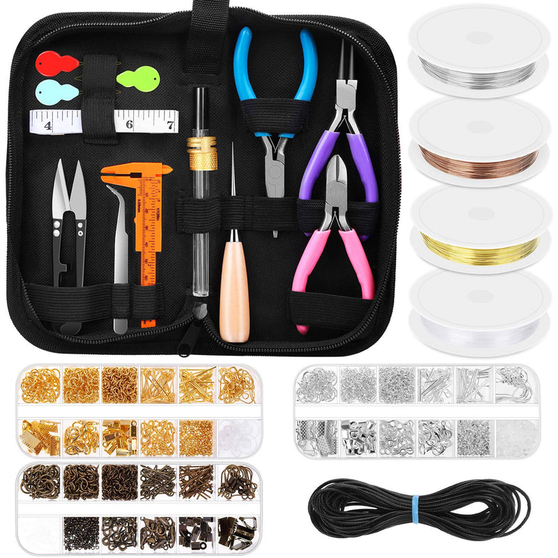 Wire Jewelry Making Kit Keychain Bracelet Necklace Earring Anklet Charm  Fixing Repair Tools Set DIY Craft Supplies 