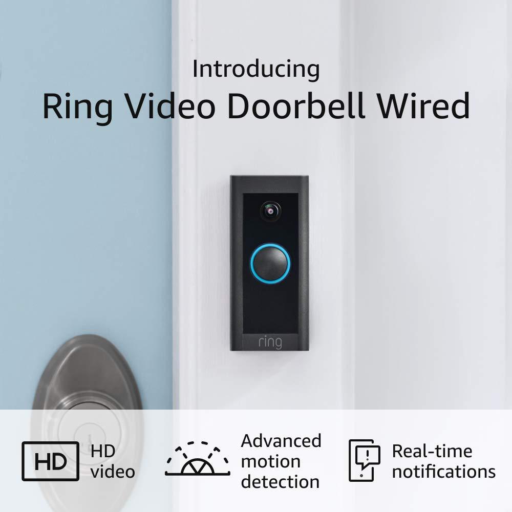 Introducing Ring Video Doorbell Wired – Convenient, essential features in a compact design, pair with Ring Chime to hear audio alerts in your home (existing doorbell wiring required) - 2021 release Doorbell Only - NewNest Australia