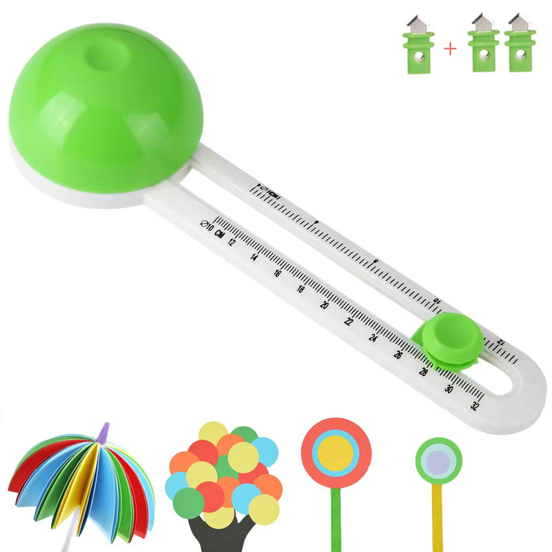 Circle Cutter Paper Trimmer Scrapbooking Circular Cutter Craft Cutting  Tool, Rotary Cutter for Cardstocks (included 3 blades) (Green)