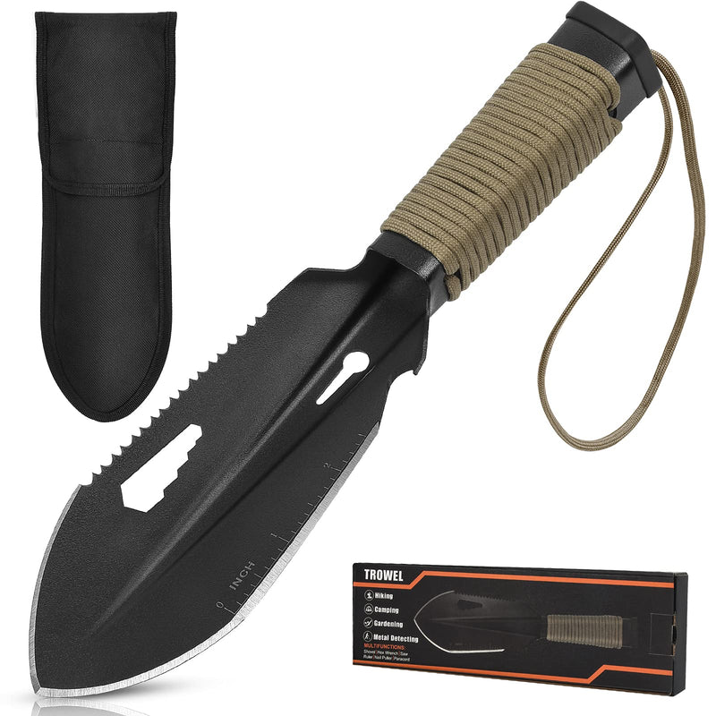FLYEGO Backpacking Trowel Shovel, Hiking Camping Shovel Trowel, Handy Poop Trowel, Hand Shovel Trowel Ultralight, with Carrying Pouch, for Metal Detecting, Digging, Gardening, Outdoor Black - NewNest Australia