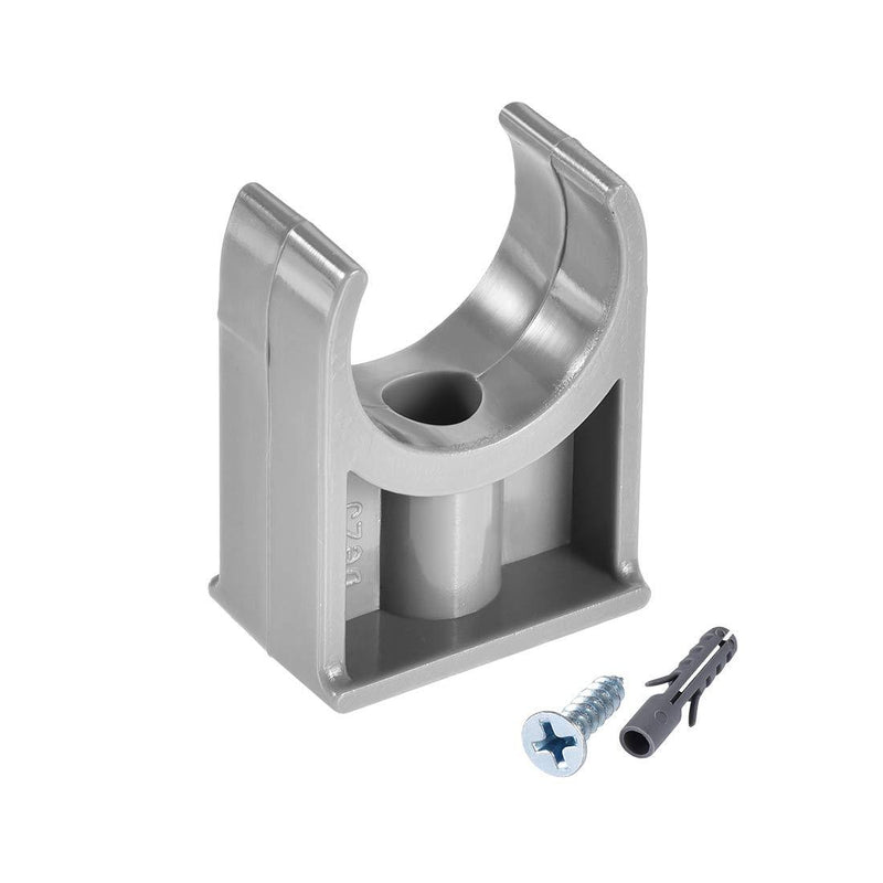 uxcell PVC Pipe Clamps Clips, Fit for 24.5mm/0.96" OD TV Trays Tubing Hose Hanger Support Pex Tubing, W Mounting Screws Grey 30Pcs - NewNest Australia
