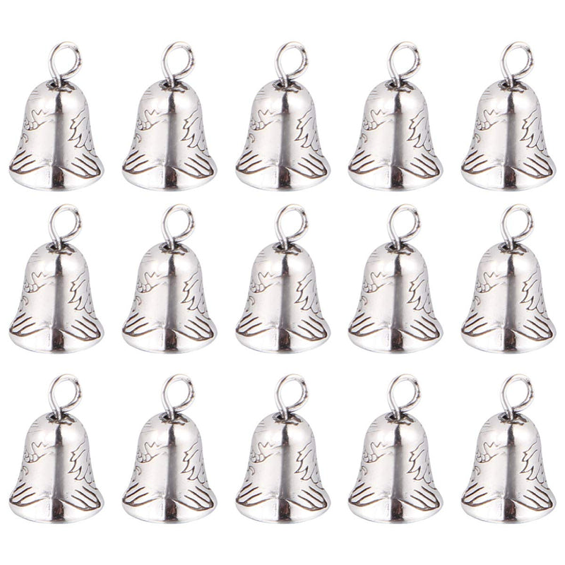 NUOBESTY 20pcs Antique Silver Bells Mini Jingle Bells Charms Handmade Ring Bells Ornaments for Jewelry Baby Shaker Rattle Wind Chime Art Crafts 1.5X1X1CM - NewNest Australia