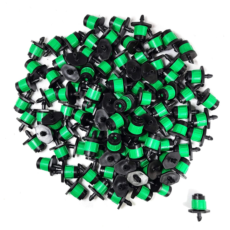 (100-PACK) - 1/4" Inch 360 Degree Drip Emitter On 1/4" Barb Sprayer Adjustable Flow 0-20 GPH, Fits 1/4 (4-6mm) Irrigation Tubing - Micro Bubbler Drippers for Drip Irrigation (100 Pack Dripper on Barb) 100 Pack Dripper on Barb - NewNest Australia