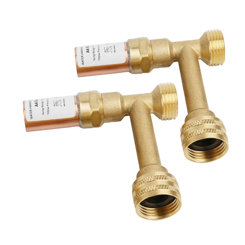 Watflow Water Hammer Arrestor, 2 Pack, Lead- Free Brass, 3/4"GHT Thread, Water Hammer Arrestor Washing Machine,Pressure reducer, Shock absorbtion - NewNest Australia