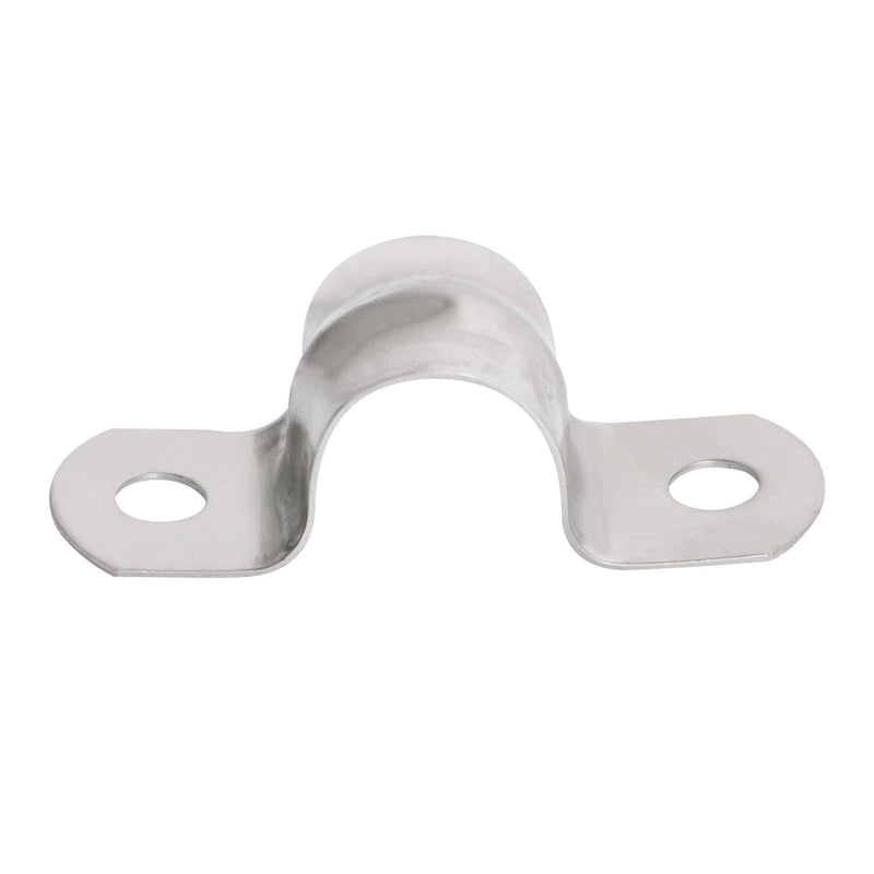 Aopin 16mm Rigid Pipe Strap Clamp 2 Holes Strap U Bracket Tube Strap Tension Clips 201 Stainless Steel, for Pipe Fixing, Silver, 30Pcs - NewNest Australia