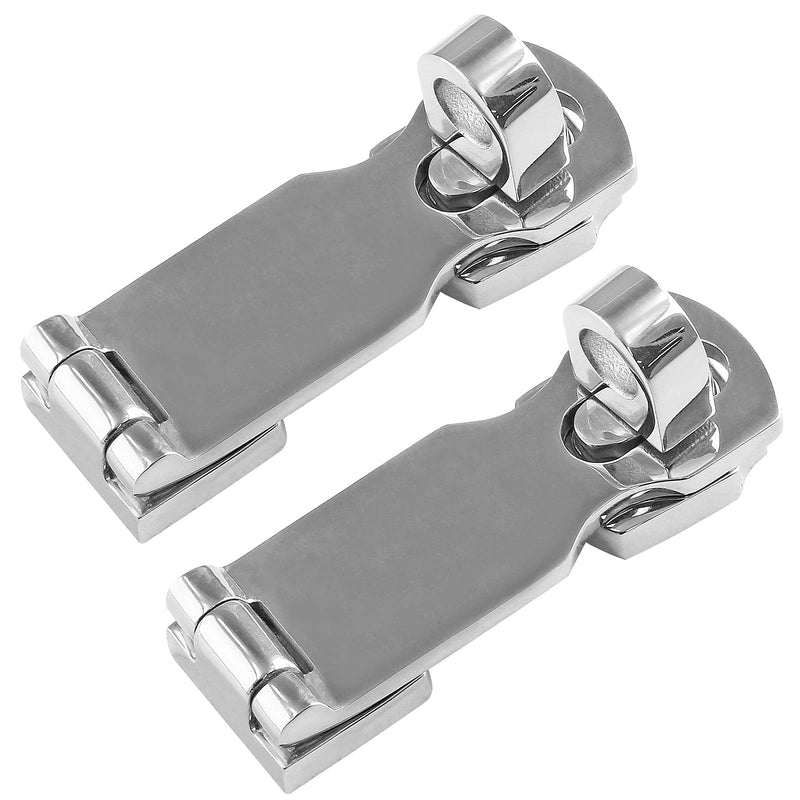 Bonsicoky 2Pcs Marine Grade 316 Stainless Steel Door Hasps, 3 Inch Heavy Duty Swivel Safety Hasp with Turning Padlock Eye Mount - NewNest Australia