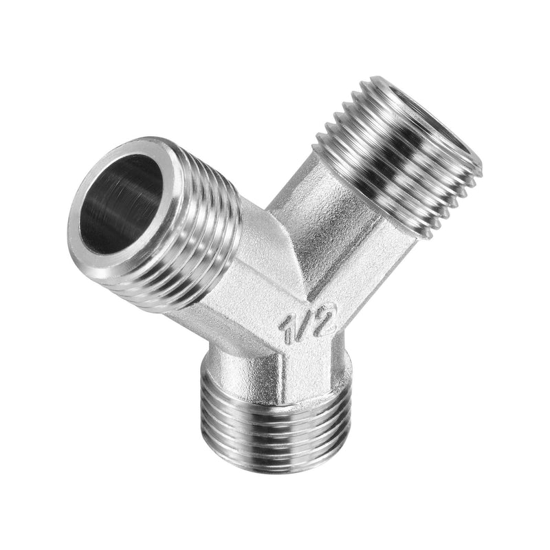 uxcell Pipe Fitting G1/2 Male Thread Y Shape 3 Way Wye Hose Connector Adapter, Nickel-Plated Copper - NewNest Australia