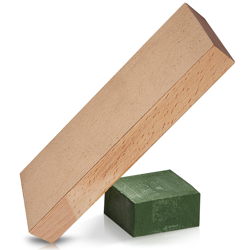 Schaaf Tools Leather Strop Block for Honing Carving and Knives | Green