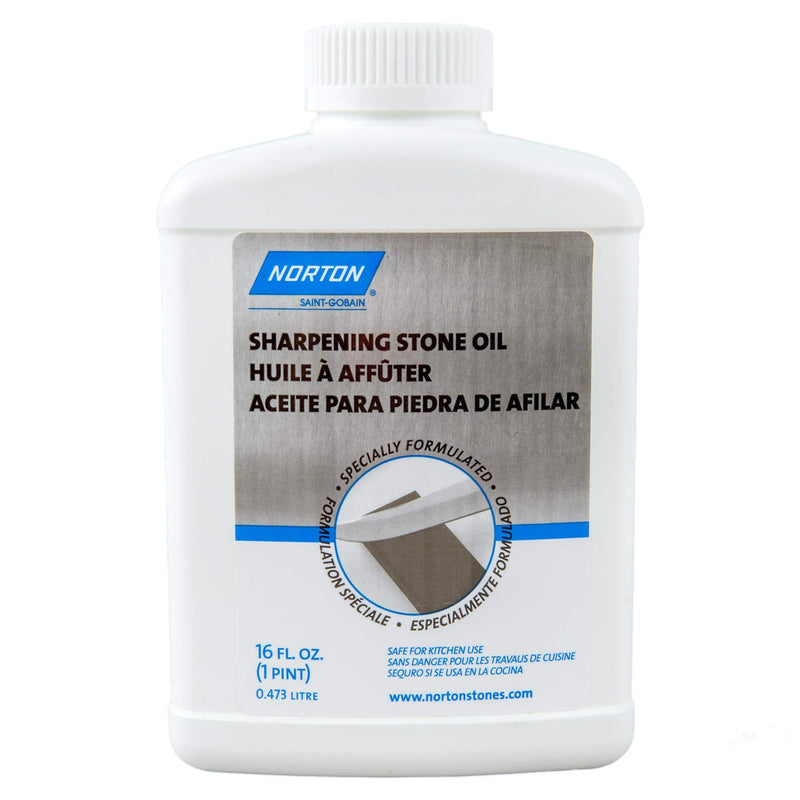 Norton Abrasives - St. Gobain XB5 (61463687770) Sharpening Stone Oil, Specially Formulated Natural Highly-Refined Light Mineral Lubrication Oil, Pharmacopoeia Grade Safe For Kitchen Use, 1 Pint/16 Ounce - NewNest Australia