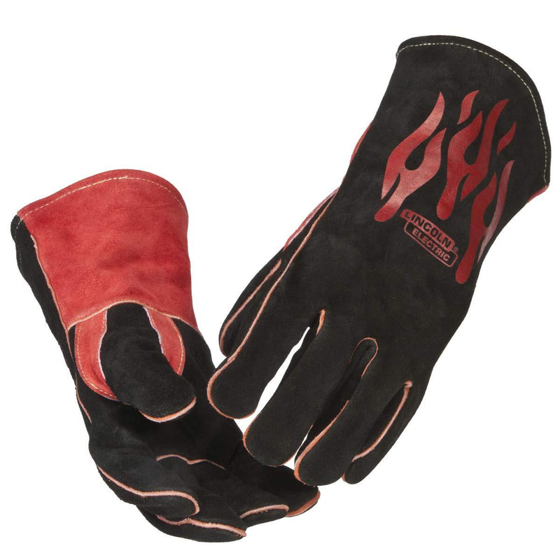 Lincoln Electric Traditional MIG/Stick Welding Gloves | 14" Lined Leather | Kevlar Stitching | K2979-ALL Black, Red - NewNest Australia