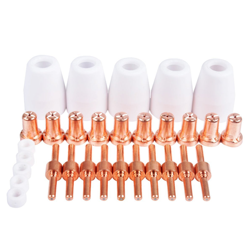 30pcs Plasma cutter machine Consumables Extended(long tips and long electrode) PT-31/LG40 Torch Consumables for 40A 50A Air Plasma Cutter Machine and CUT40 CUT50 CT416 CT520 SUPER200P WELDING MACHINE - NewNest Australia