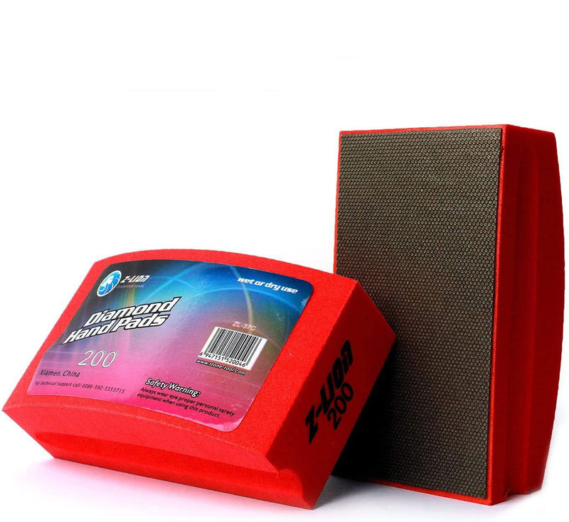 Z-lion Electroplated Diamond Polishing Hand Pads Grit 200 Arc Shape Back for Glass Stone Granite Marble Concrete GRITS 200 1 Pcs Set - NewNest Australia