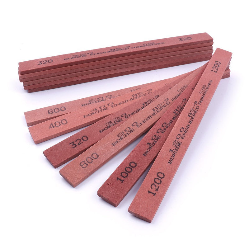 CBRIGHT 12PCS White Corundum Sharpener Sharpening Stone - Polishing Oil Stone Set Grits 320# 400# 600# 800# 1000# 1200#-(5.9x0.47x0.12Inch) - NewNest Australia
