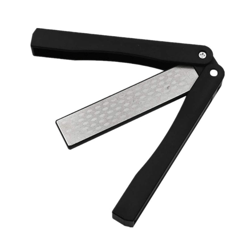 400/600 Grit Double Sided Diamond Sharpening Stone, Foldable Knife Sharpener Gritstone Whetstone Anti-slip Handheld for Kitchen Knives Pocket Knife and Scissor (Black) Black - NewNest Australia