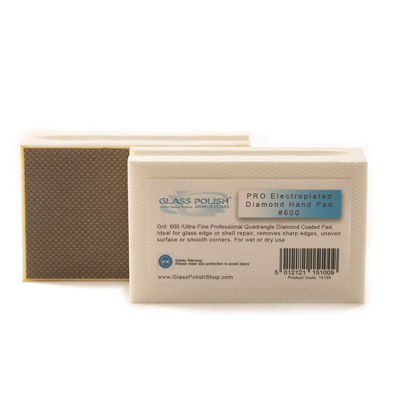 Glass Polish 15100 | Diamond Hand Pad, Hand-Held Sanding Block for Grinding, polishing, Sharp Edges | Grit 600 - NewNest Australia