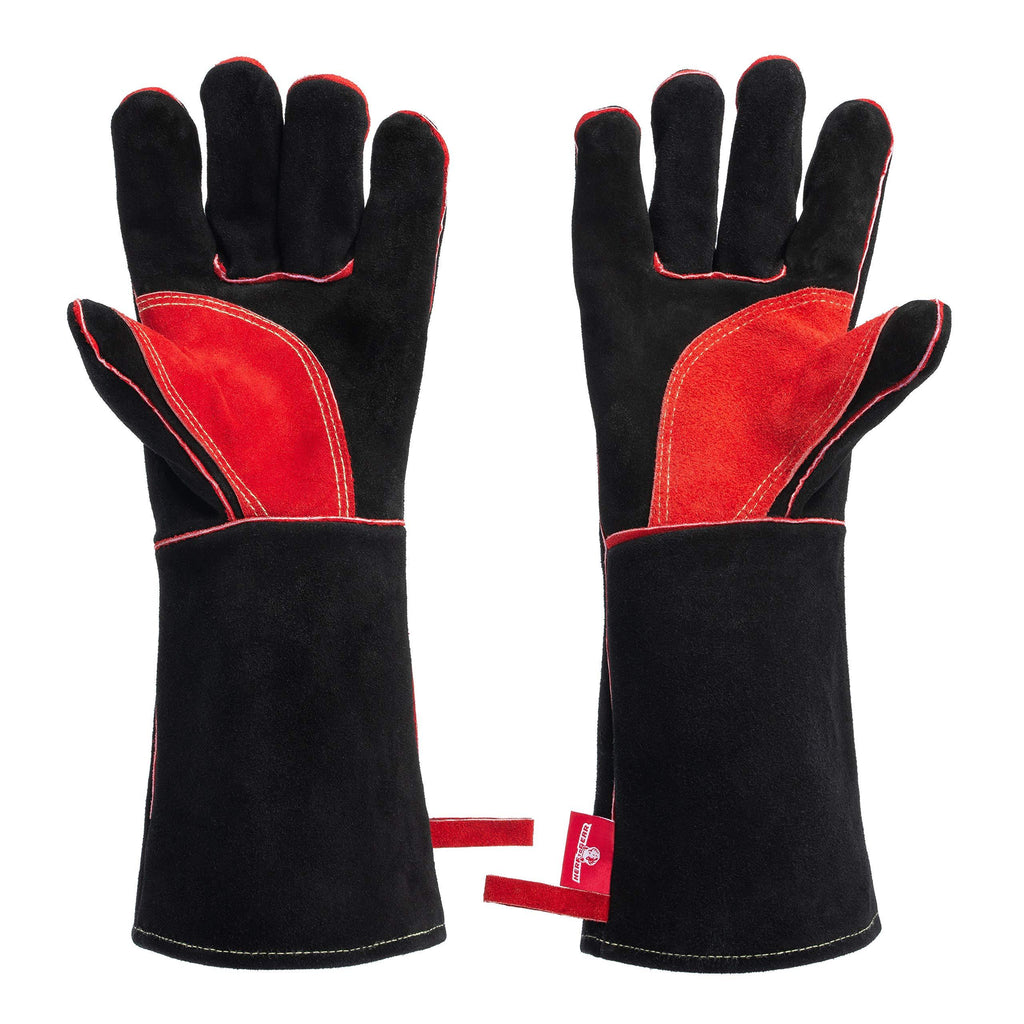 HereToGear Fireproof and Heat Resistant Welding Gloves - 14IN - Soft Leather with Kevlar Stitching - Great for Welders - Work for Animal Handling 14IN (L-XL) - NewNest Australia
