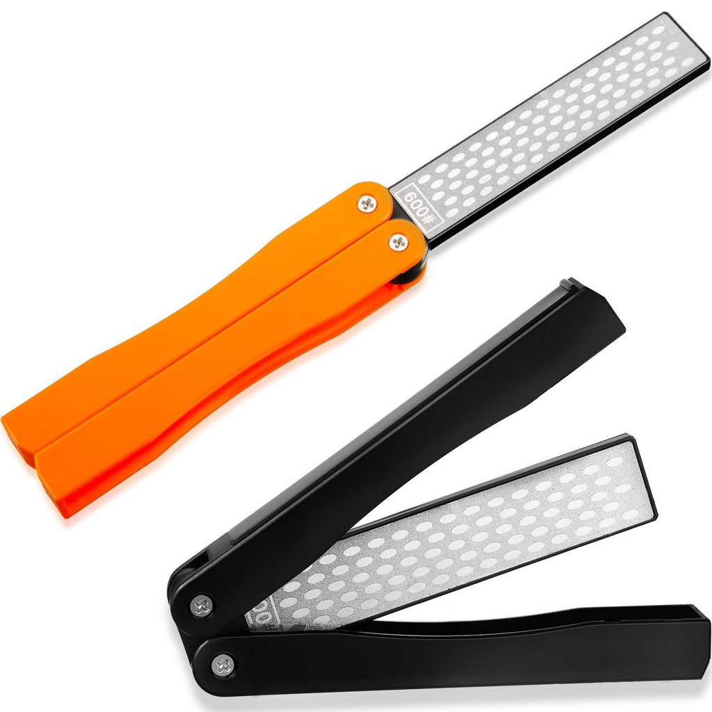2 Pack Garden Tool Sharpener, Folding Pocket Diamond Knife Sharpener 400/600 Grit Double-Sided Scissor, Pruners, Loppers or Blade Sharpening Stone for Garden Outdoor Camping Kitchen - NewNest Australia