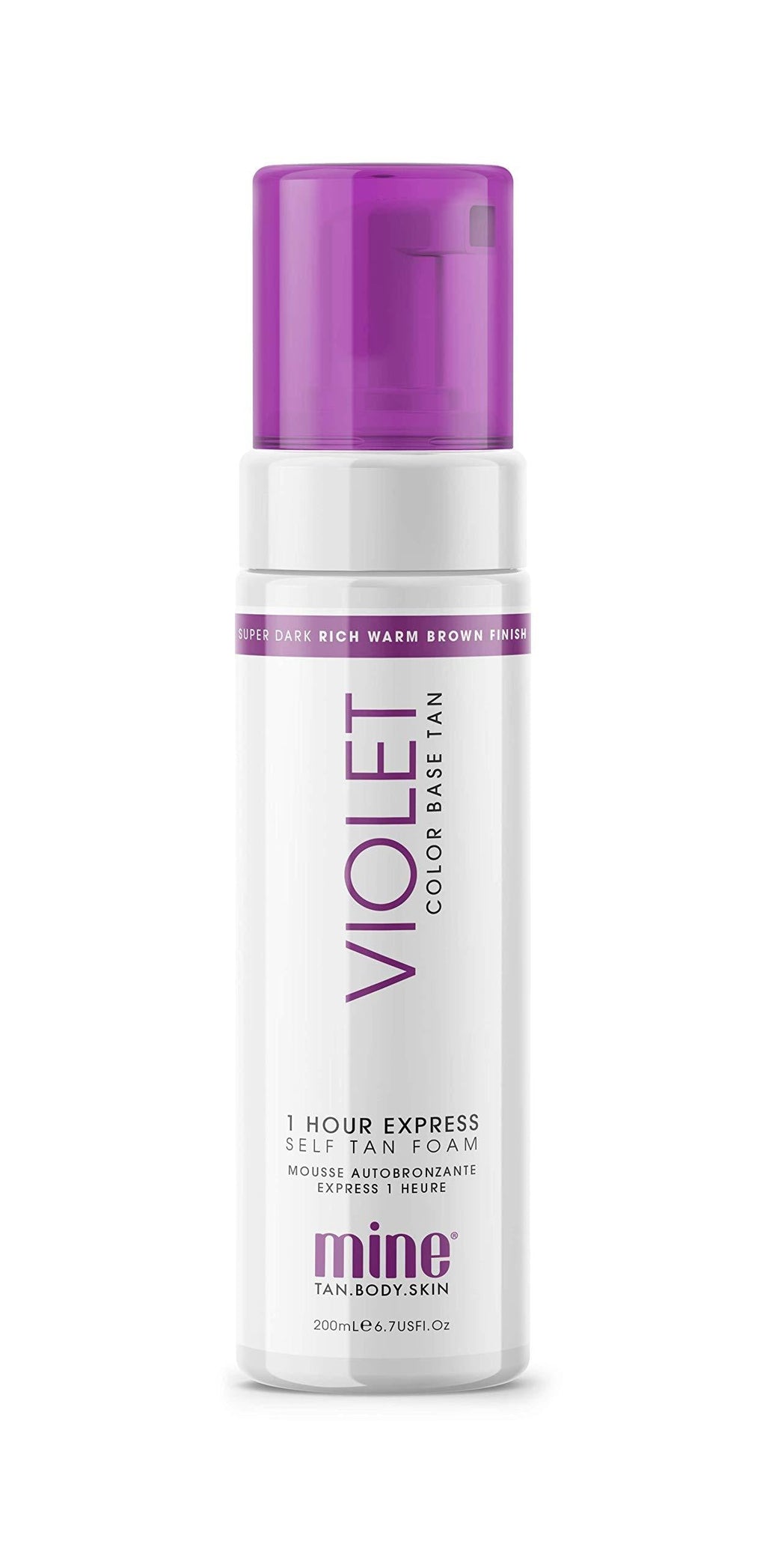 MINETAN BODY.SKIN Violet Self Tan Foam - Self Tanning Mousse for A Rich, Warm Super Dark Tan, No Orange Tones, Vegan, 200ml - NewNest Australia