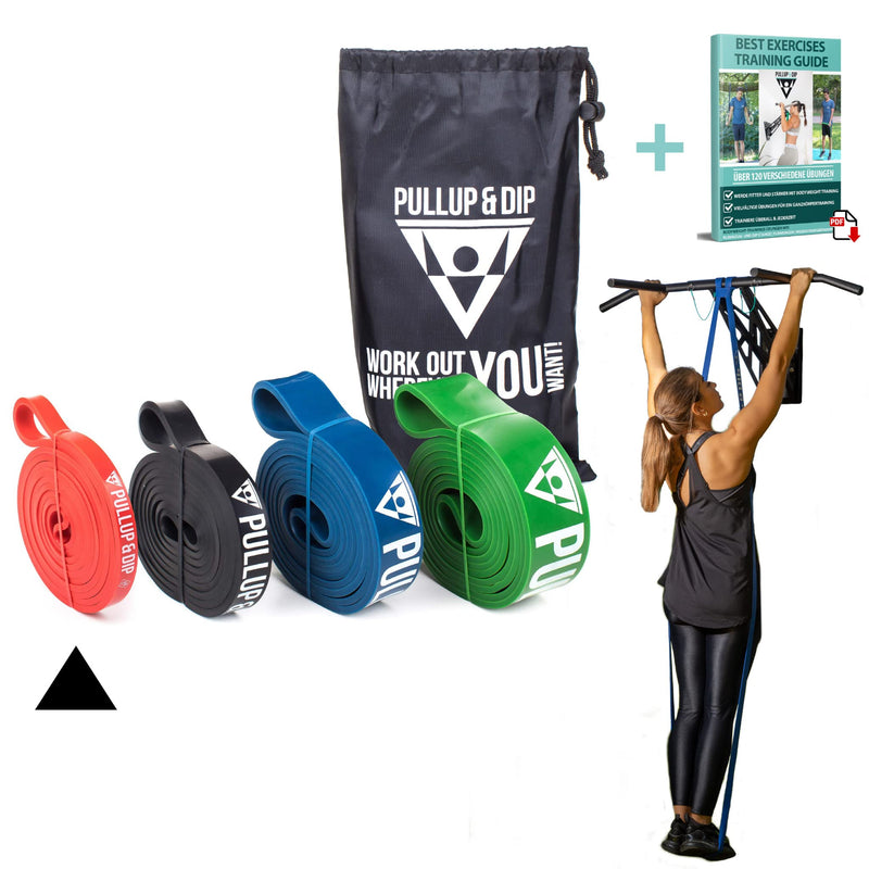 PULLUP & DIP Resistance Bands Pull Up Bands for Assisted Pull Ups, Calisthenics, Crossfit, Pull Up Bar; Premium Fitness Bands incl. Pouch, Exercise Guide + Door Anchor (for Sets) EXTRA LIGHT (red, 4-12 kg) - NewNest Australia