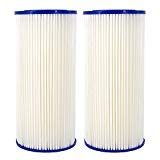 CFS – 2 Pack Pleated Sediment Water Filters Cartridge Compatible with WHKF-WHPLBB, DWHBB Models – Remove Bad Taste & Odor – Whole House Replacement Sediment Cartridge - 5 Micron – White