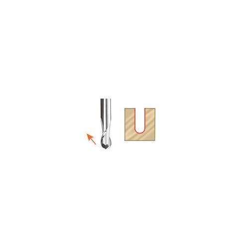 Amana Tool - 46374 Solid Carbide Up-Cut Ball Nose Spiral 1/4 Dia x 3/8 x 1/4 Shank x 2-1/2