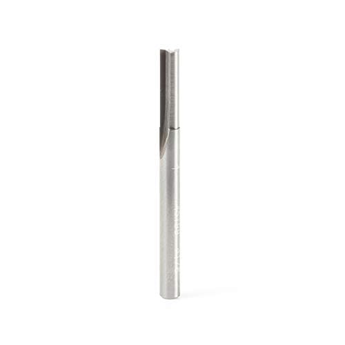 Amana Tool - 45199 Solid Carbide Cutting Edge Straight Plunge CNC Router Bit for Wood High Production 1/8 Dia x 7/16 x 1/8 Inch Shank
