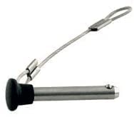 2/4/6Pcs Black Nylon Head Pull Pin Quick Release Pull pin Dia, 3/16" Marine Grade 316 Stainless Steel Bimini top Pins with Lanyard (4) 4