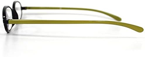 [Bayline] Bayline Reading Glasses Oval Slim Frame Bicolor 1650B +3.00 Black x Green Hard Case Men's Women's Stylish Reading Glasses - NewNest Australia