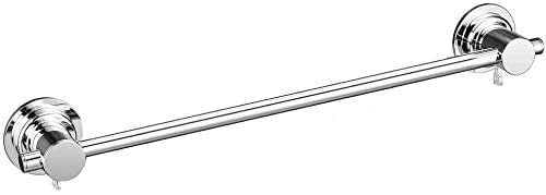 JiePai 16 inch Vacuum Suction Cup Towel Bar,Removeable Shower Mat Rod Shower Door Adhesive Towel Bar Suction Towel Rack (Chrome, 16inch) Chrome