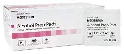 McKesson Alcohol Prep Pads, Sterile, Individual Packet, Medium, 200 Count, 1 Pack 1 Count (Pack of 200)
