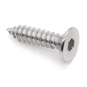 Glvaner (60 pcs) M4 x 20mm Flat Head Socket Cap Self Tapping Screws Wood Screws 304 Stainless Steel 18-8 Full Thread Coverage Sheet Metal Screw 60