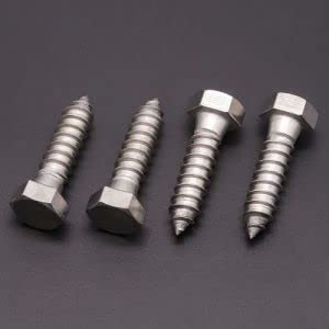 (10 PCS) 3/8 x 1-1/4" Stainless Steel Hex Lag Screws Bolts, 304 Stainless Steel Hexagon Head Lag Wood Screws, Full Thread, by RoyceMart 3/8 x 1-1/4" 10