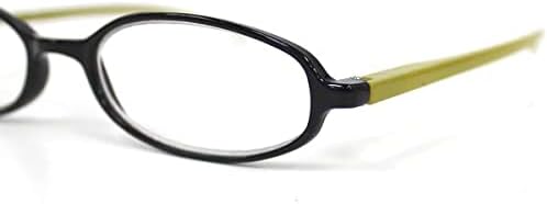 [Bayline] Bayline Reading Glasses Oval Slim Frame Bicolor 1650B +3.00 Black x Green Hard Case Men's Women's Stylish Reading Glasses - NewNest Australia