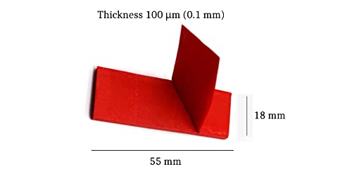 Dental Articulating Paper 300 Strips in Plastic Dispenser 100 Micron Film Double Sided 55 x 18 x 0.1mm for Occlusal and Interproximal Adjustments (RED) RED
