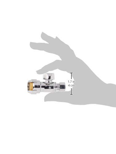 SharkBite 1/2 x 3/8 Inch Compression Straight Stop Valve, Quarter Turn, Push to Connect Brass Plumbing Fitting, PEX Pipe, Copper, CPVC, PE-RT, HDPE, 23037-0000LF 1/2 in. x 3/8 in.