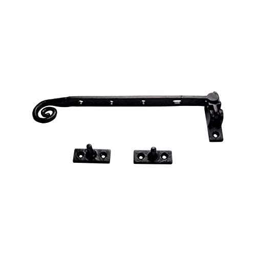 Adonai Hardware "Lachish" Heavy Duty Antique Cast Iron Sturdy Window Casement Stays (10" x 2 Pack, Matte Black) for Vintage Recycled Wooden Barn Windows, Camper, Old Fashioned Style Farmhouse 10 Inch x 2 Pack (Lachish) Matte Black Powder Coated