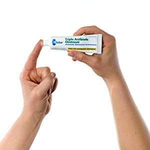 Globe Triple Antibiotic First Aid Ointment, 1 oz (2-Pack) First Aid Antibiotic Ointment, 24-Hour Infection Protection, Wound Care Treatment for Minor Scrapes, Burns and Cuts