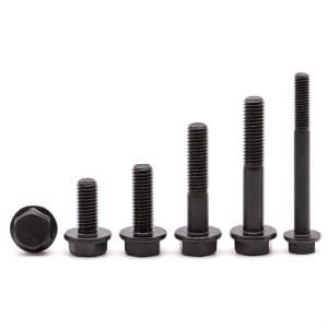 M8-1.25 x 70mm (10 Pack) Flanged Hex Head Bolts, Hexagon Flange Screws Bolts, Black Oxide Finish, 10.9 Grade Alloy Steel, Motocycle Car Bolts Replacements, Partial Thread M8-1.25 x 70mm