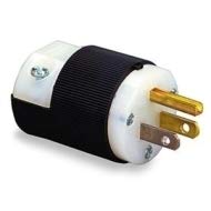 Hubbell HBL5266C Plug, 15 amp, 125V, 5-15P, Black/White