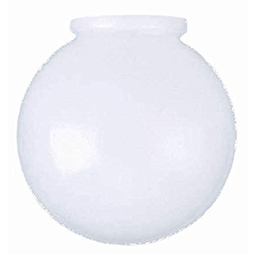 KOR K21815 6-Inch White Glass Globe Lamp Shade - 3-1/4-Inch Fitter Opening - Lighting Fixture Replacement Globe Style