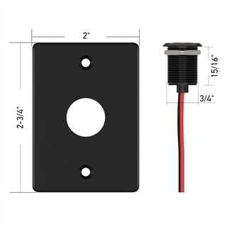 Acegoo 12V Dimmer Switch for LED RV Lights - Push Button with Red Ring Light, Ideal for RV, Camper Van, Boat, Truck, Cars Lighting & LED Strip Light - DC12-24V 6A Full Aluminum (Black-2Pcs) Black-2Pcs