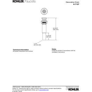 Kohler 7107-BL Drain, Matte Black
