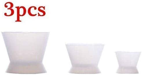 Flexible Dental Lab Silicone Mixing Cup Acrylic NonStick Bowl Dappen Dish (3PCS)