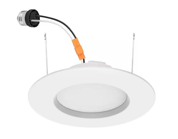 Commercial Electric 5/6 in White Integrated LED Energy Star Color Changing Recessed Trim Downlight