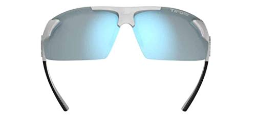 Tifosi Track Sport Men & Women Sunglasses - Ideal For Baseball, Golf, Pickleball, Running and Tennis - Unisex Glasses White/Black (Smoke Bright Blue Lens)