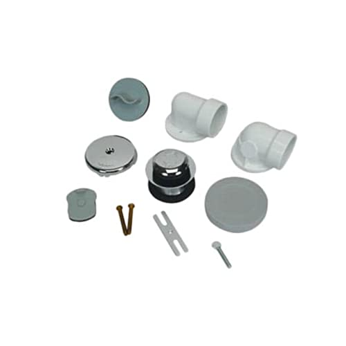 PROFLO PFWO352 1-1/2" Brass Toe Tap Tub Drain Kit - with Overflow - Chrome