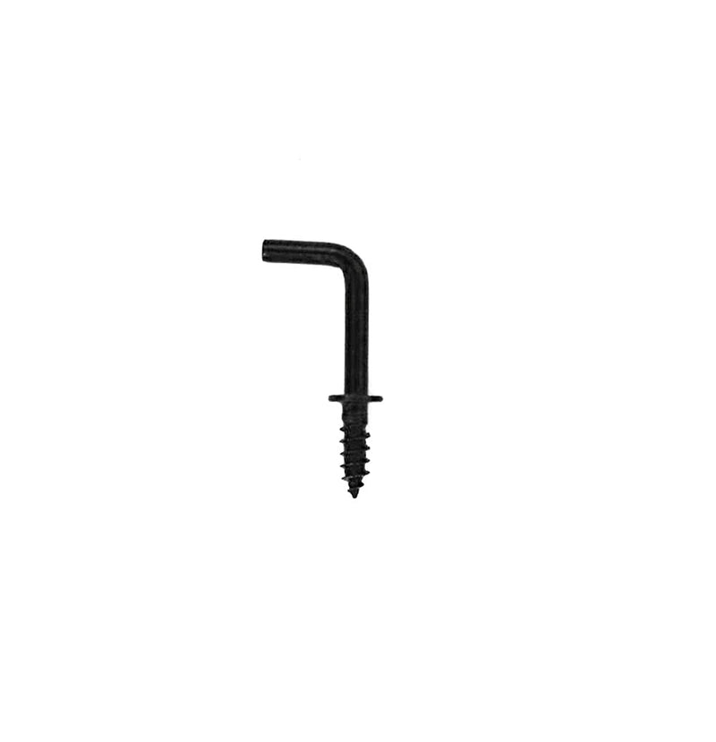 100 Pcs 1/2" Black Small l Shaped Hooks Screw in Right Angle Hooks Square Bend Hooks Jewelry Hooks