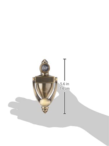 Prime-Line S 4235 Door Knocker and Viewer, Diecast Construction, Antique Brass Finish (Single Pack)