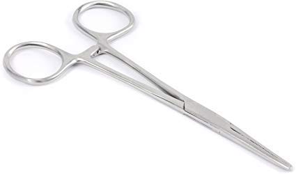 Apical Set of Kelly Forceps, Hemostats, Locking Tweezers, Hemostat Clamp, Hemostat, Straight & Curved, 5-1/2 Inch (Pair)