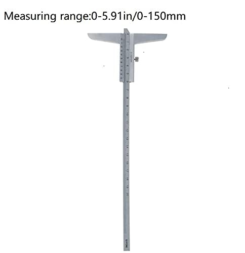 Utoolmart Depth Gauge Vernier Caliper 150mm X 0.02mm, Precision Carbon Steel Measuring Tool 1Pcs